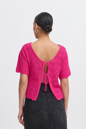 Ichi Arties Cardigan- Bright Rose
