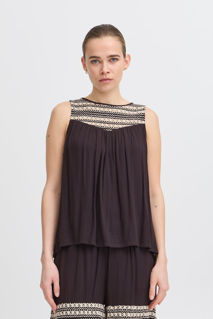 Ichi Ragni Top- Black