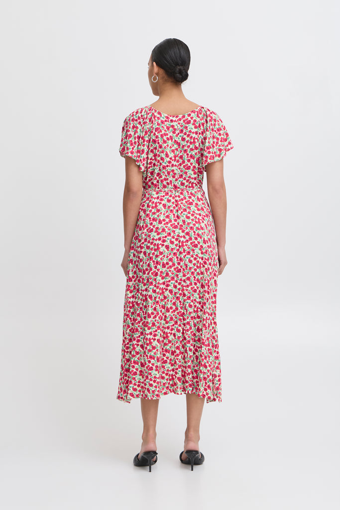 Ichi Haya Dress- Pink Multi Flower