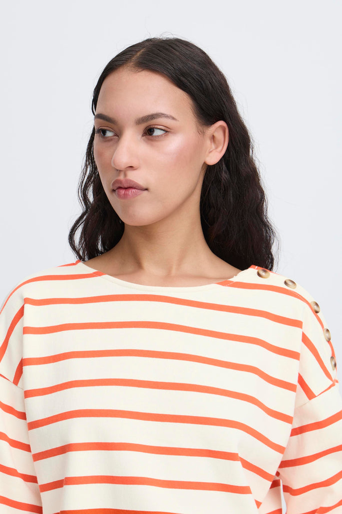 Ichi Magga Sweatshirt- Orange Stripe