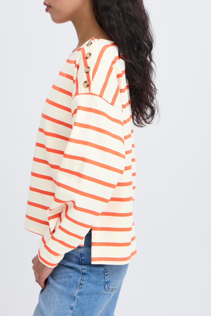 Ichi Magga Sweatshirt- Orange Stripe