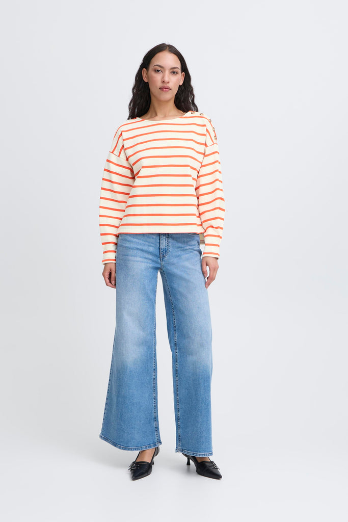 Ichi Magga Sweatshirt- Orange Stripe