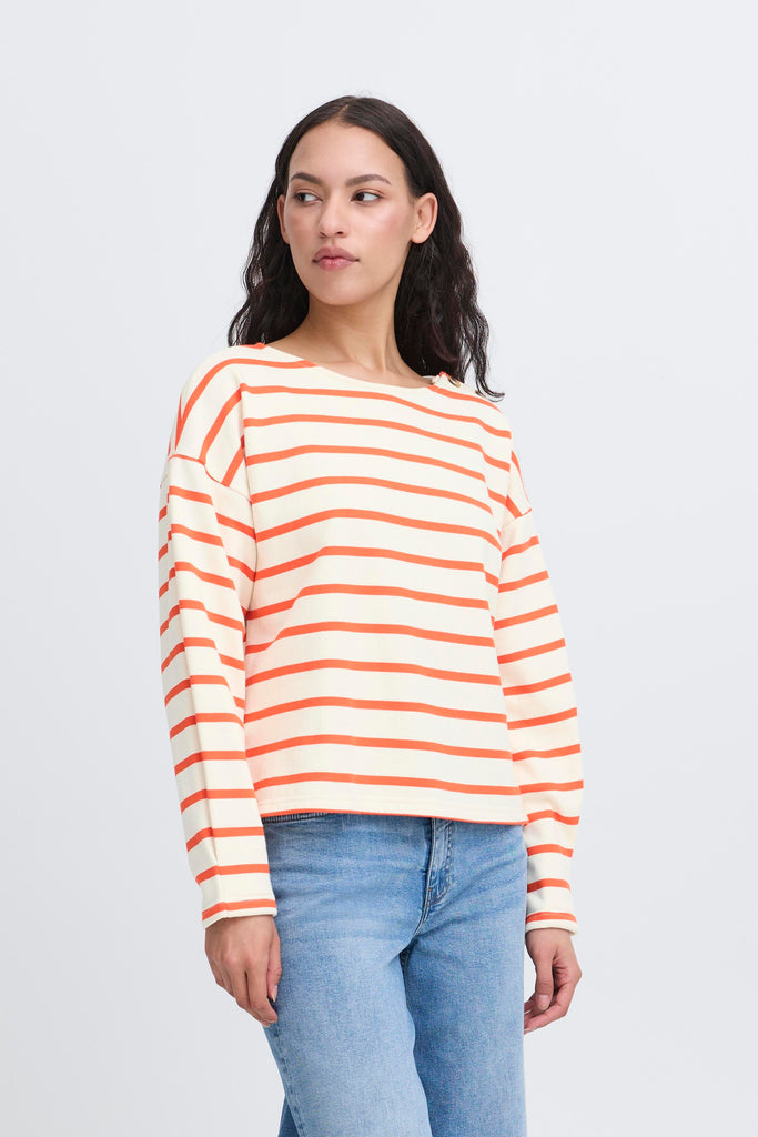 Ichi Magga Sweatshirt- Orange Stripe