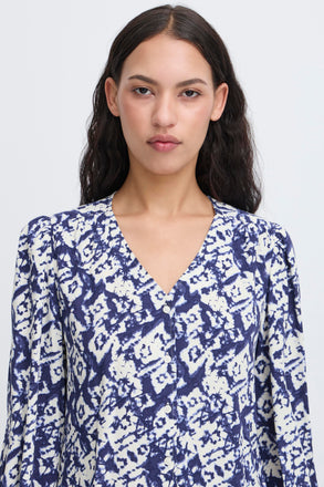 ICHI Vera Blouse - Diamond IKAT