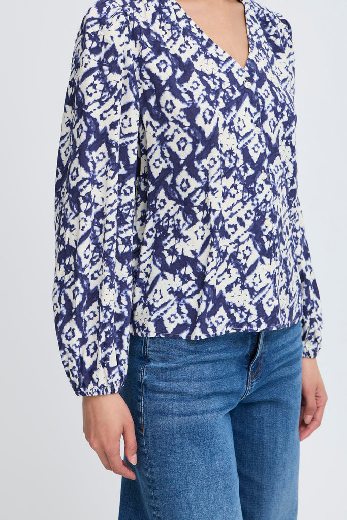 ICHI Vera Blouse - Diamond IKAT