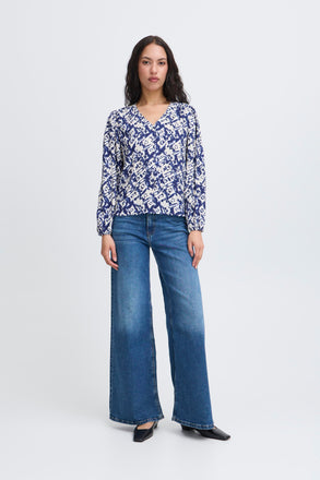 ICHI Vera Blouse - Diamond IKAT