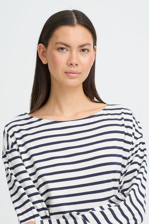 ICHI IHMIRA Boatneck LS2- Total Eclipse/Cloud Dancer