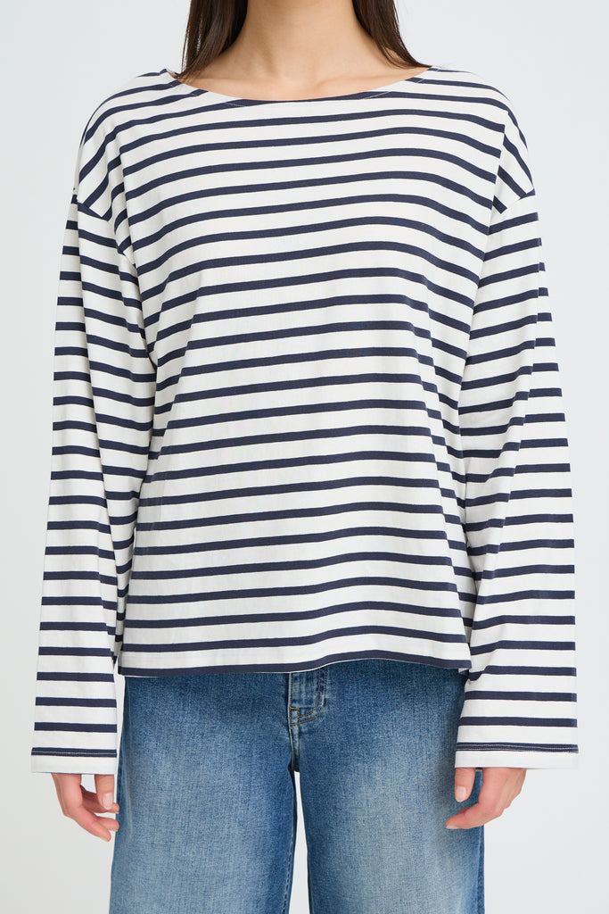 ICHI IHMIRA Boatneck LS2- Total Eclipse/Cloud Dancer