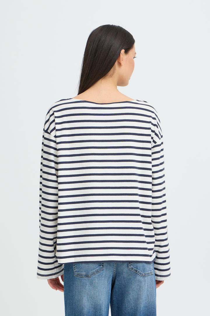 ICHI IHMIRA Boatneck LS2- Total Eclipse/Cloud Dancer