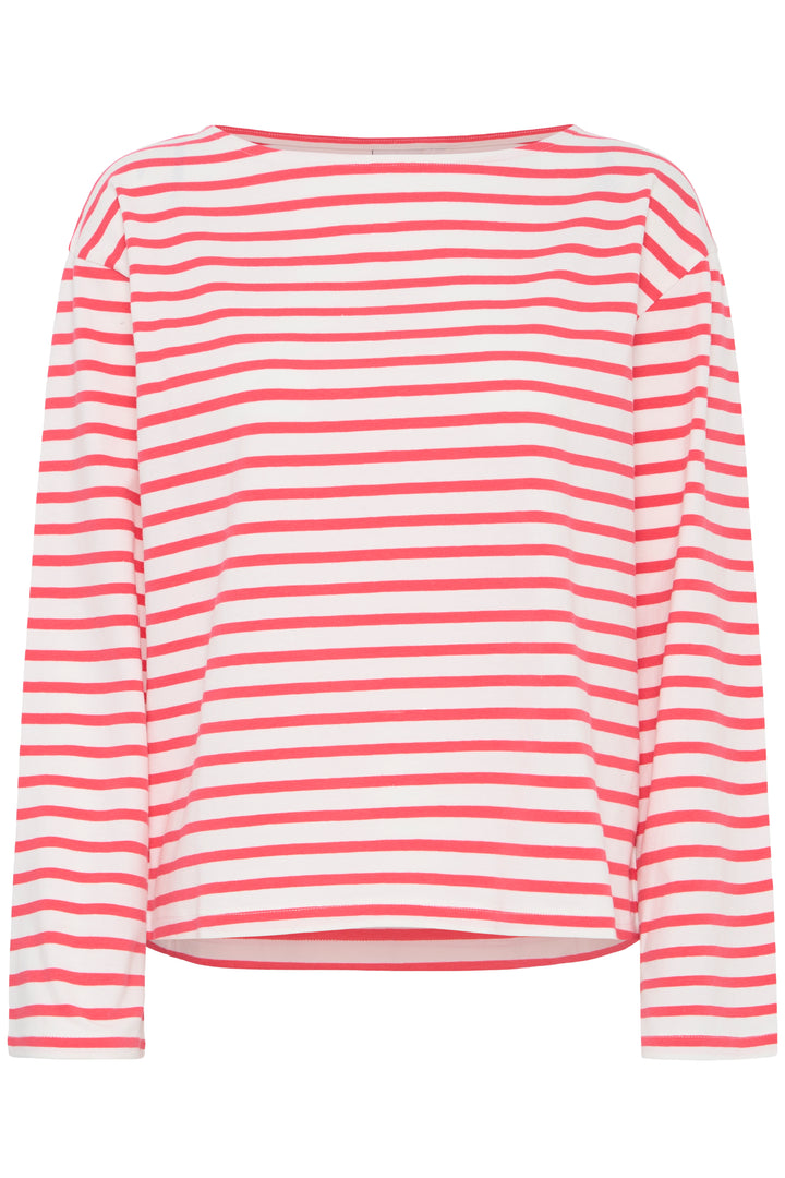 ICHI IHMIRA Boatneck LS2 - Teaberry/Cloud Dancer