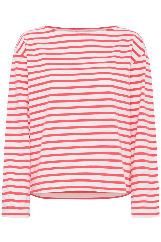 ICHI IHMIRA Boatneck LS2 - Teaberry/Cloud Dancer