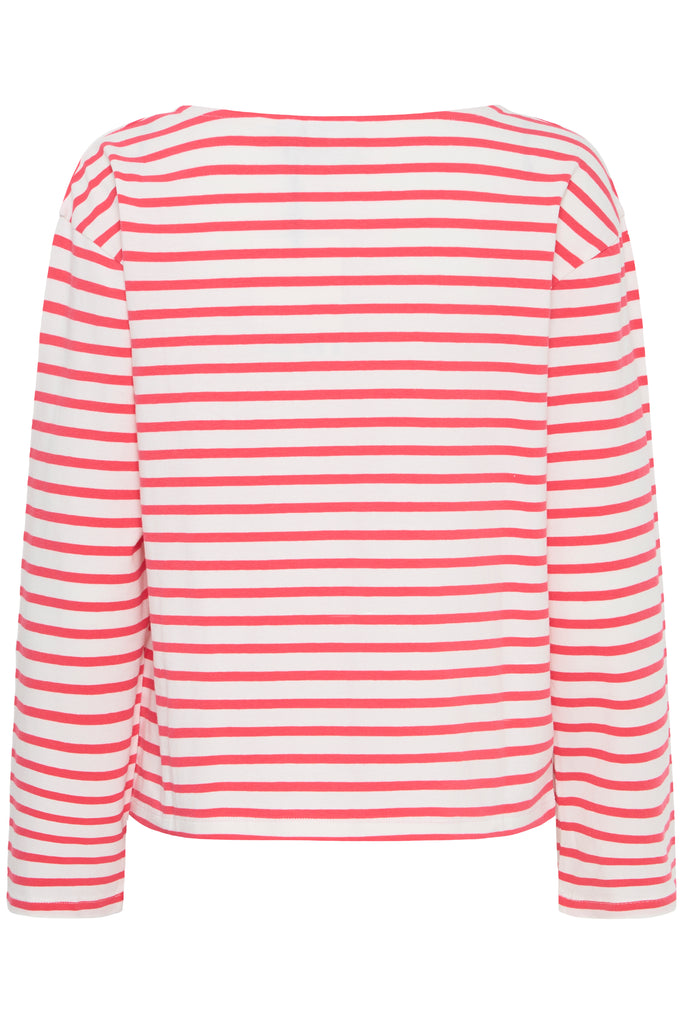 ICHI IHMIRA Boatneck LS2 - Teaberry/Cloud Dancer