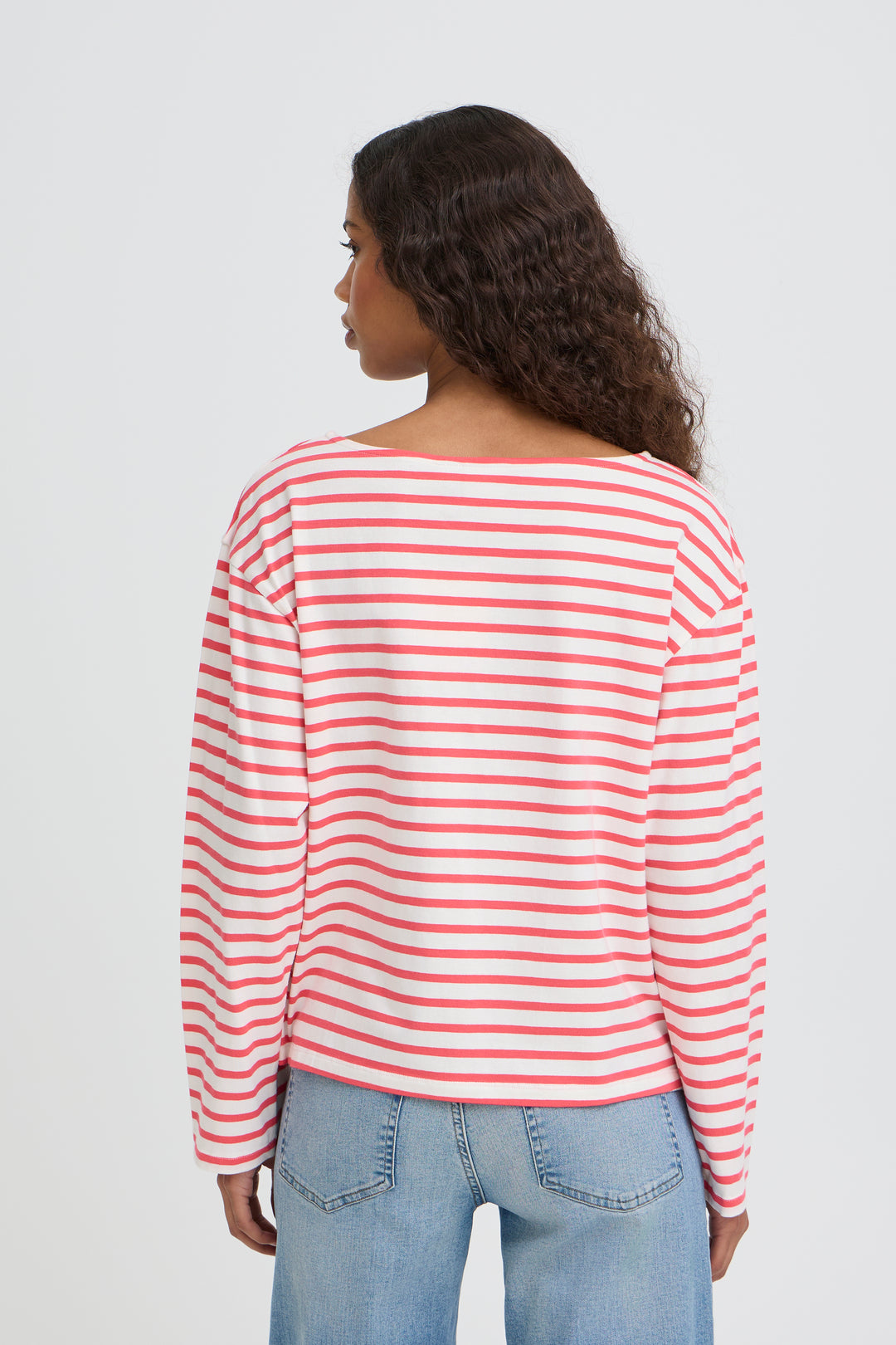 ICHI IHMIRA Boatneck LS2 - Teaberry/Cloud Dancer