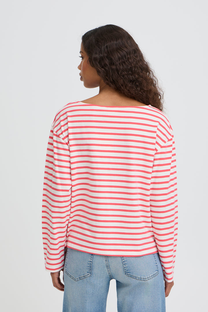 ICHI IHMIRA Boatneck LS2 - Teaberry/Cloud Dancer