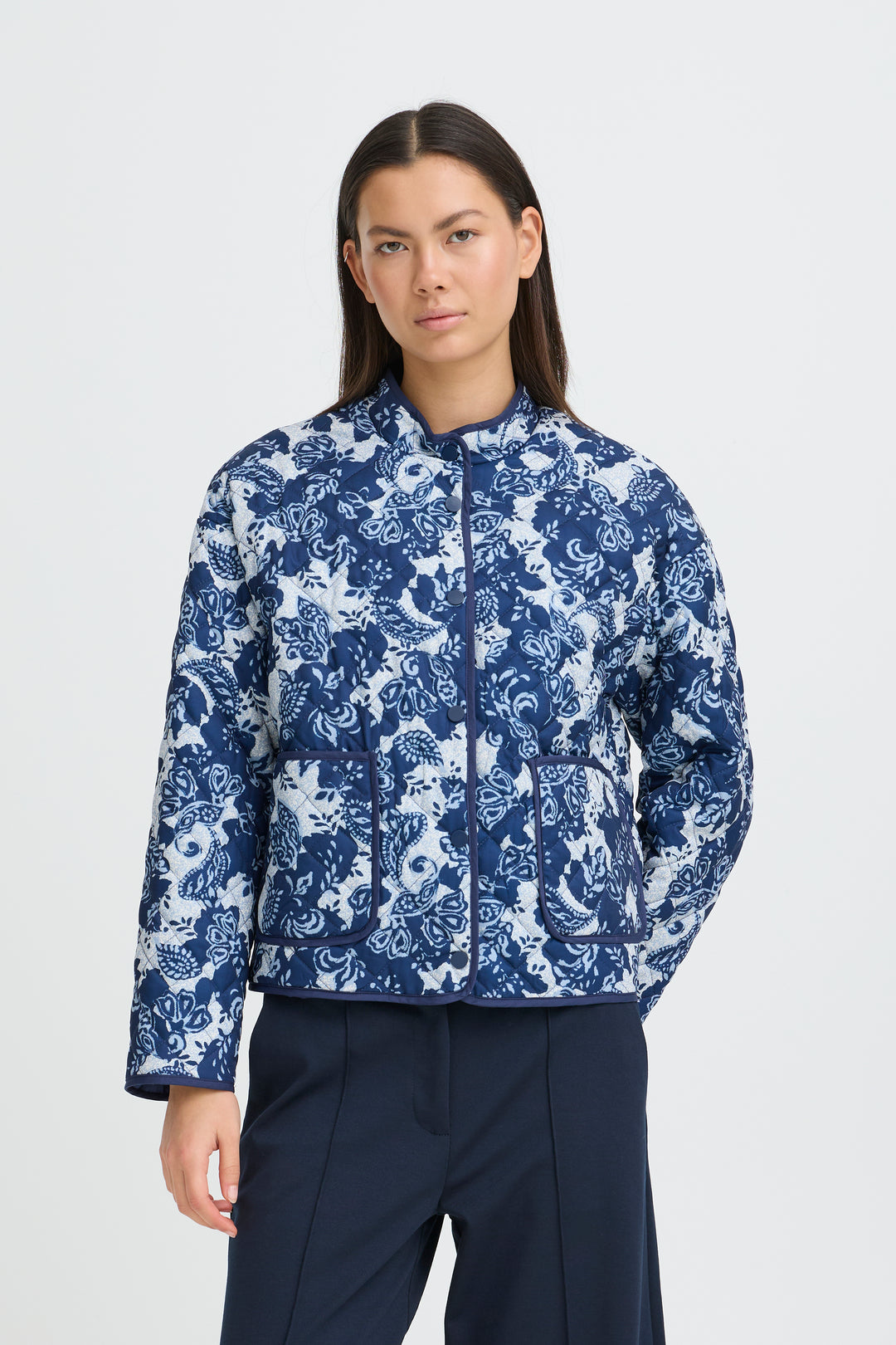 ICHI IHLIVANTA Casual Jacket - Blueprint Paisley