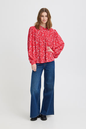 ICHI IHVERA LS19 Blouse - Teaberry Flower