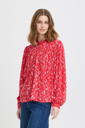 ICHI IHVERA LS19 Blouse - Teaberry Flower