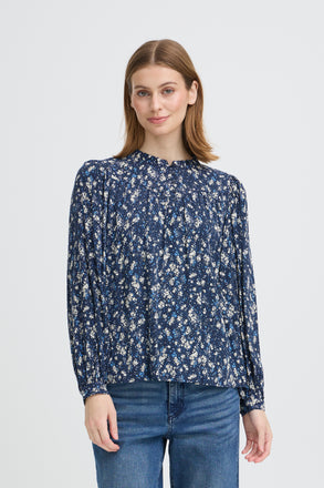 ICHI Vera LS19 Blouse - Total Eclipse