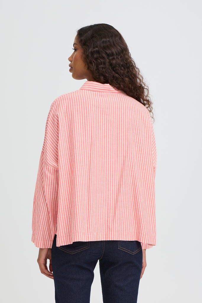 ICHI IHGILEY Shirt- Birch/ Pink Stripe