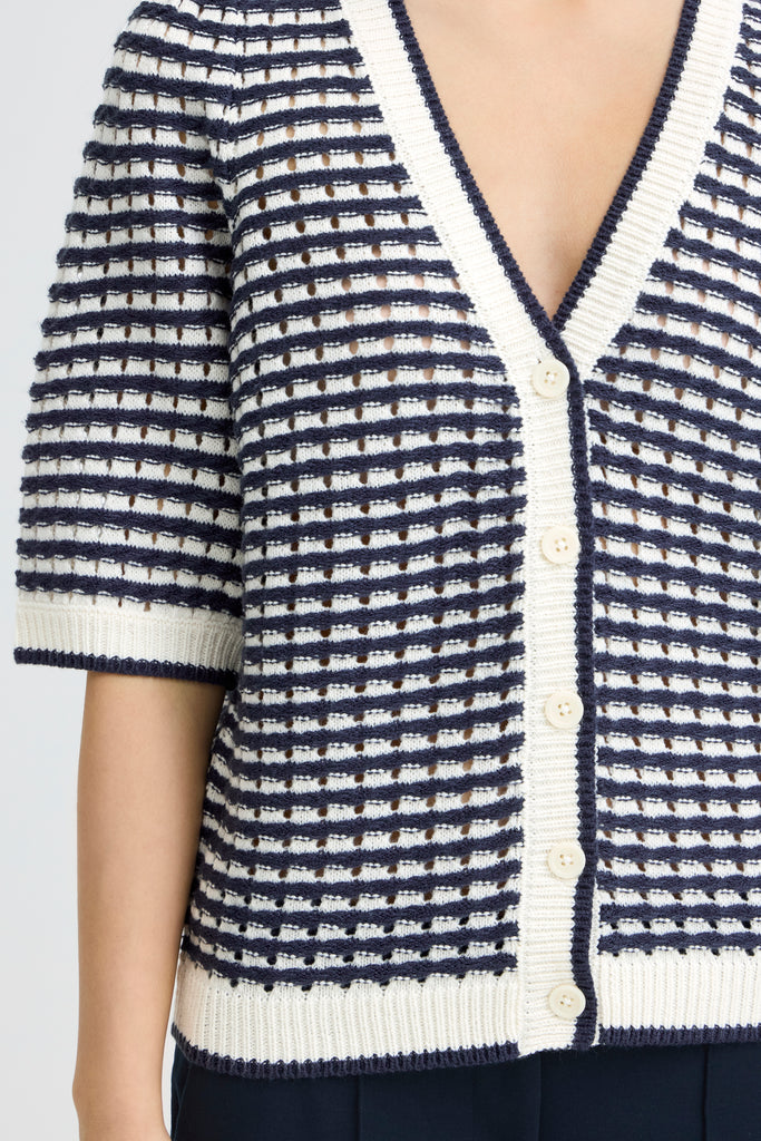 ICHI IHARDINA Cardigan - Birch With Total Eclipse