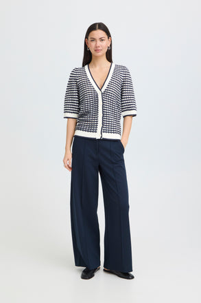 ICHI IHARDINA Cardigan - Birch With Total Eclipse