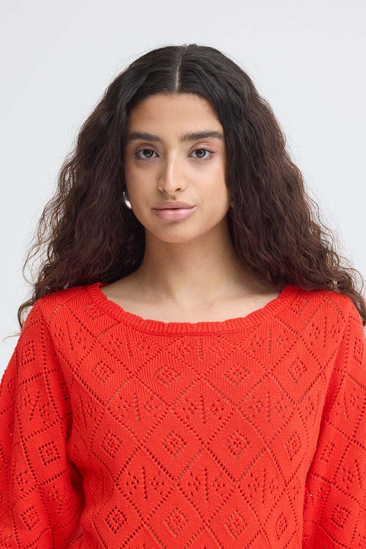 Ichi IHLaluha Pullover- Fiery Red