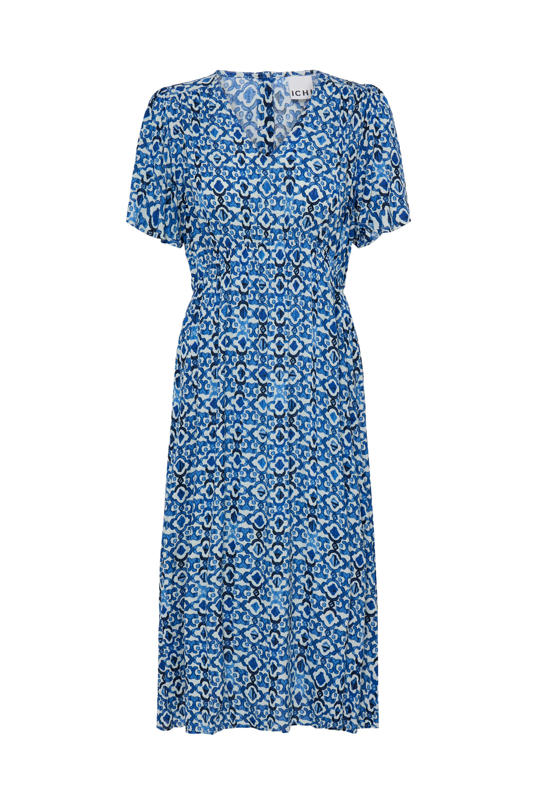ICHI IMMARAKECH Long Dress- Sodalite Blue Ikat