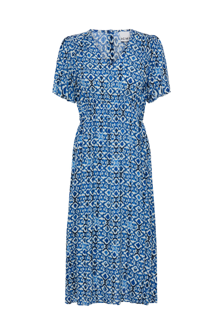 ICHI IMMARAKECH Long Dress- Sodalite Blue Ikat