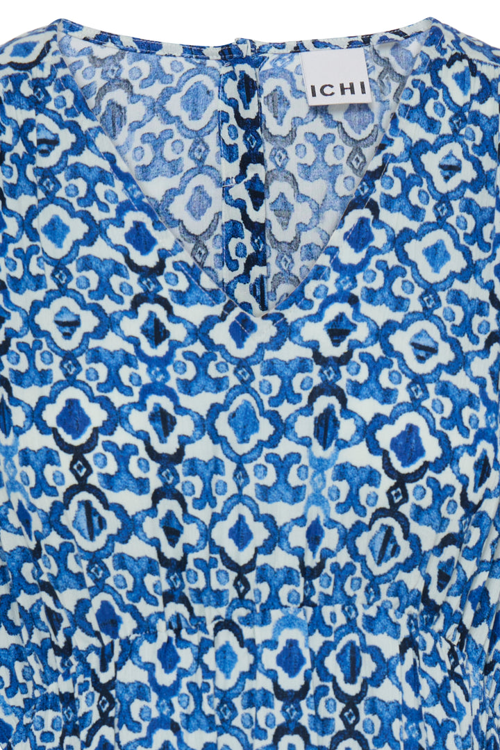 ICHI IMMARAKECH Long Dress- Sodalite Blue Ikat