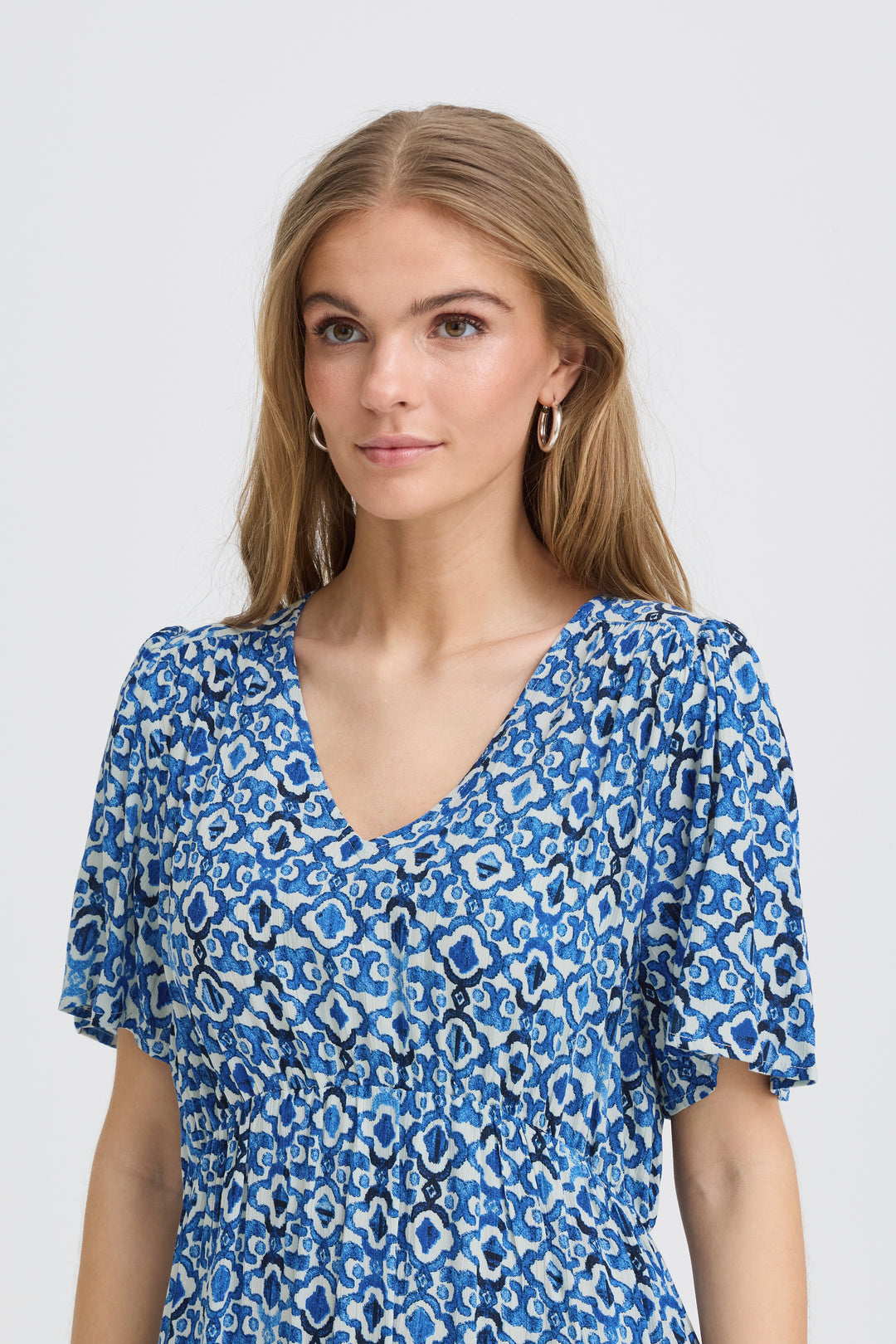 ICHI IMMARAKECH Long Dress- Sodalite Blue Ikat