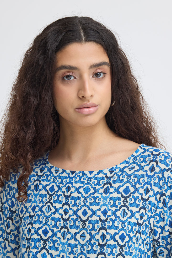 Ichi Marrakech Blouse- Sodalite Blue IKat