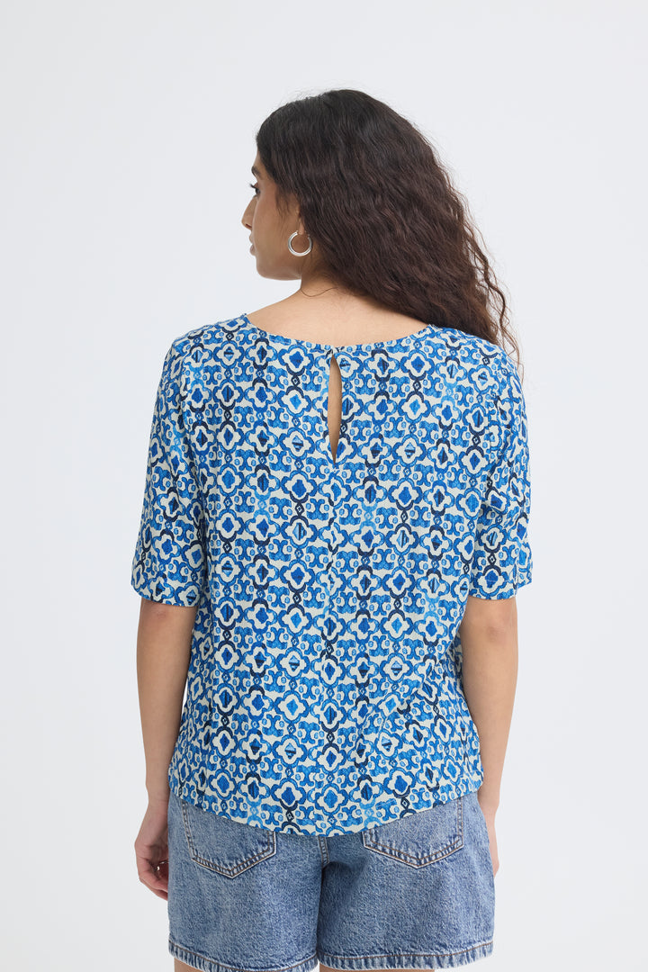 Ichi Marrakech Blouse- Sodalite Blue IKat
