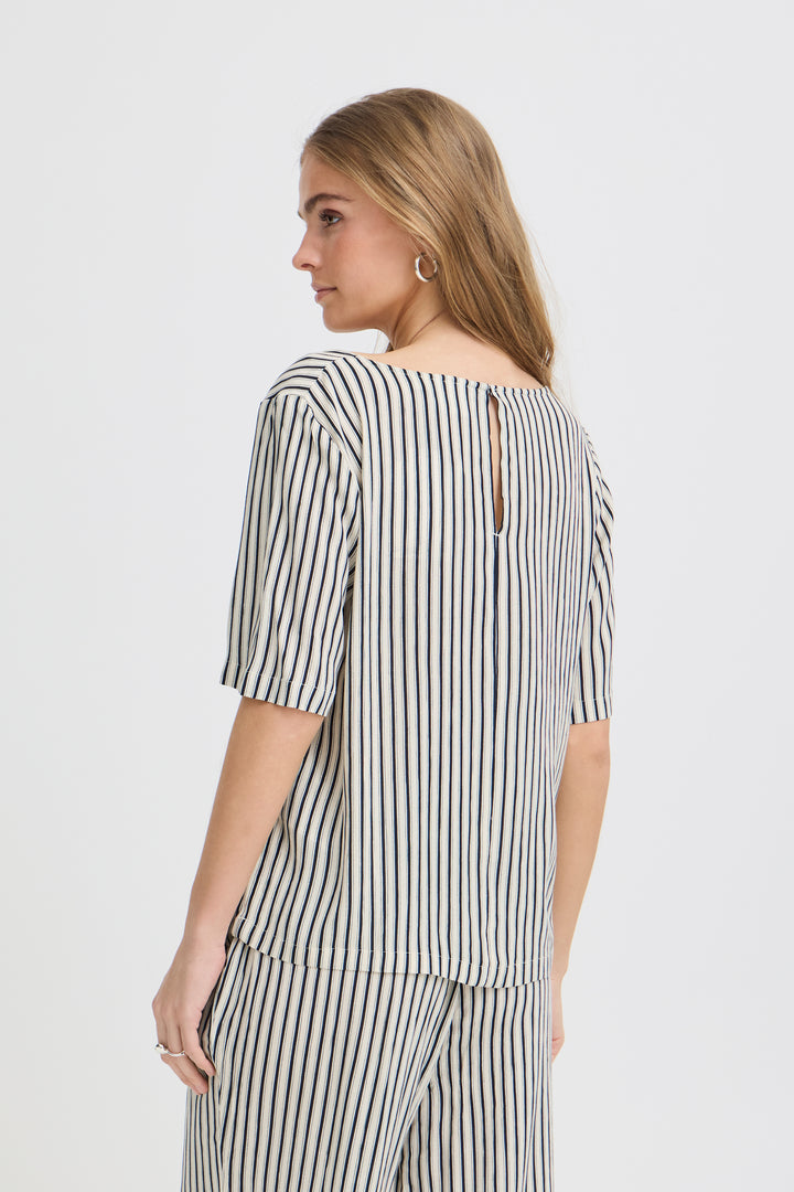 ICHI IHMARRAKECH Blouse- Total Eclipse Stripe