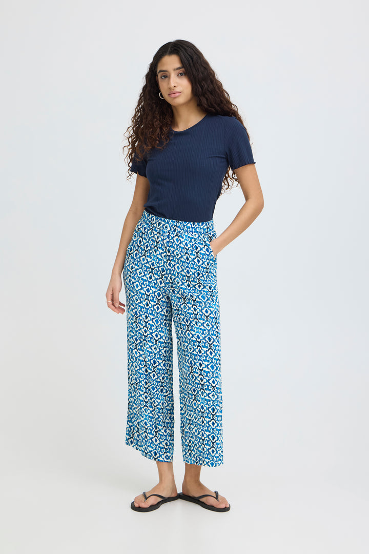 ICHI IHMARRAKECH Trousers- Sodalite Blue Ikat