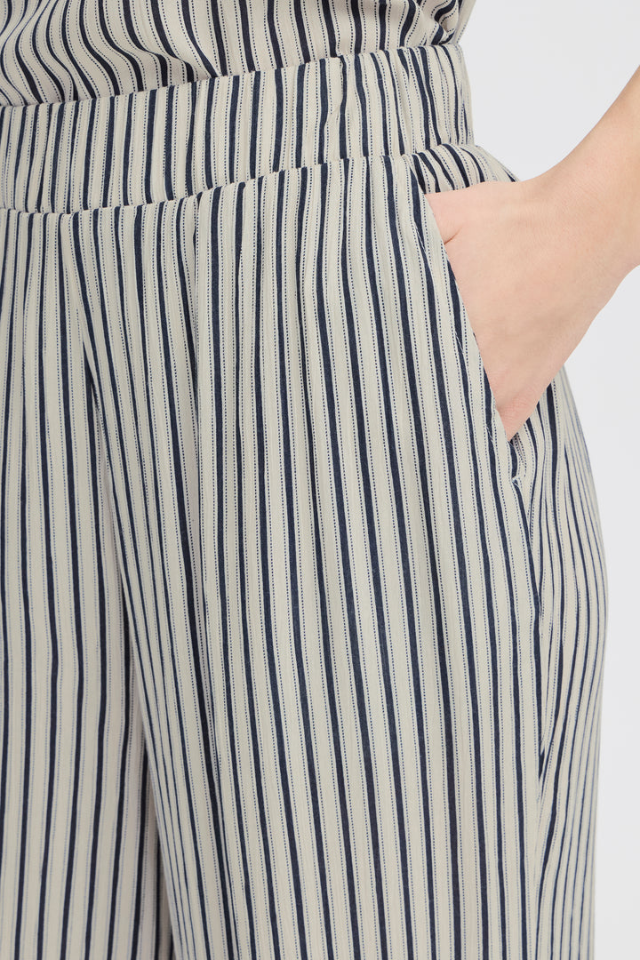 ICHI IHMARRAKECH Trousers- Total Eclipse Stripe