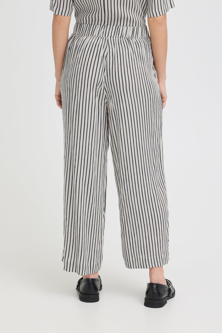 ICHI IHMARRAKECH Trousers- Total Eclipse Stripe