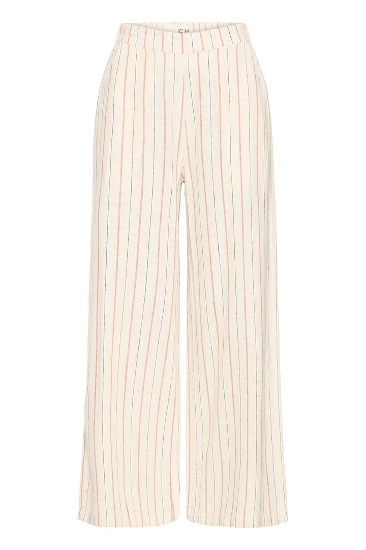 ICHI IHLINNO Trousers- Brown Stripe