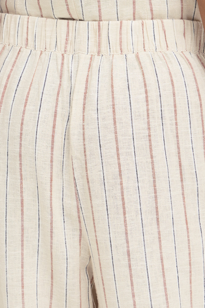ICHI IHLINNO Trousers- Brown Stripe