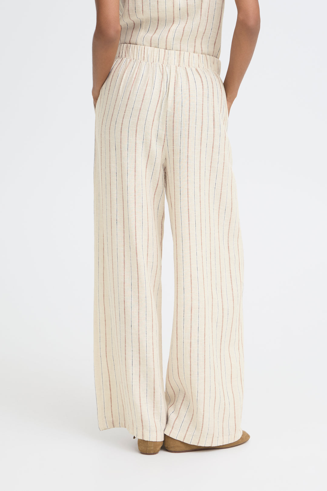 ICHI IHLINNO Trousers- Brown Stripe