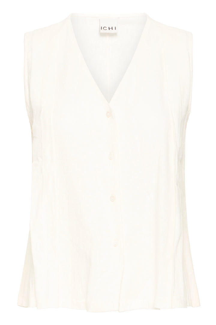 ICHI IHLINNO Sleeveless Blouse- Cloud Dancer