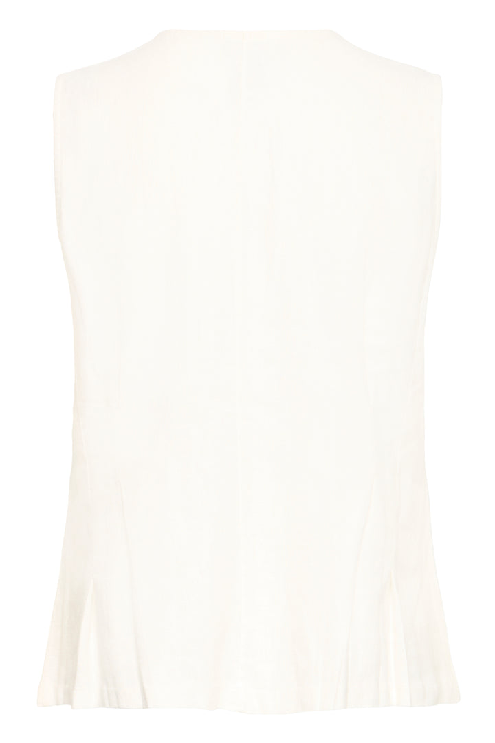 ICHI IHLINNO Sleeveless Blouse- Cloud Dancer