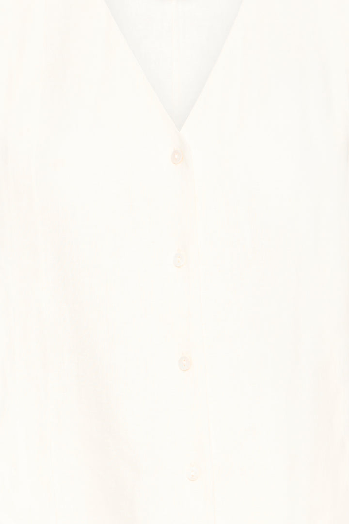 ICHI IHLINNO Sleeveless Blouse- Cloud Dancer