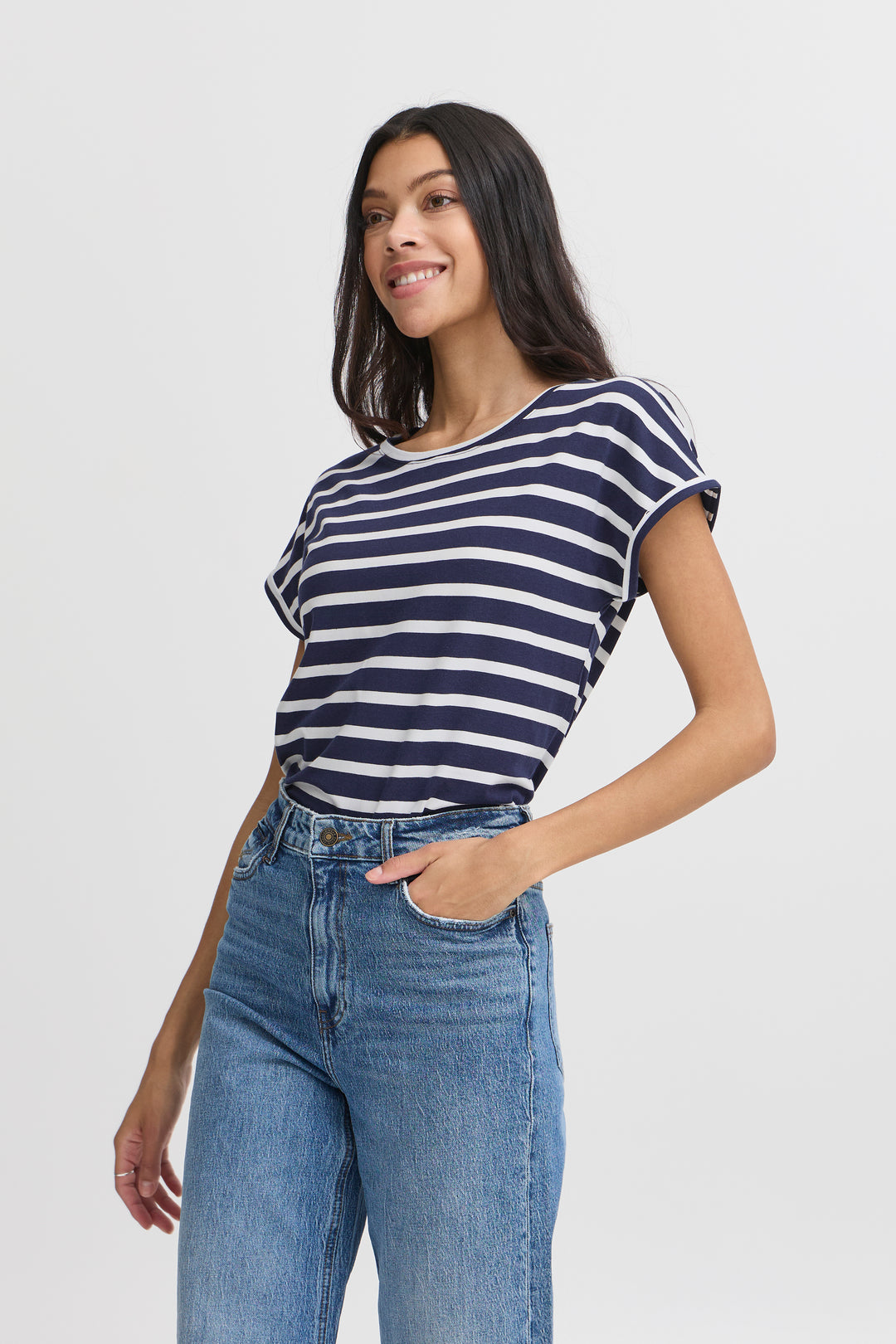 B.Young BYPamila Oneck T-shirt - Copenhagen Night Mix