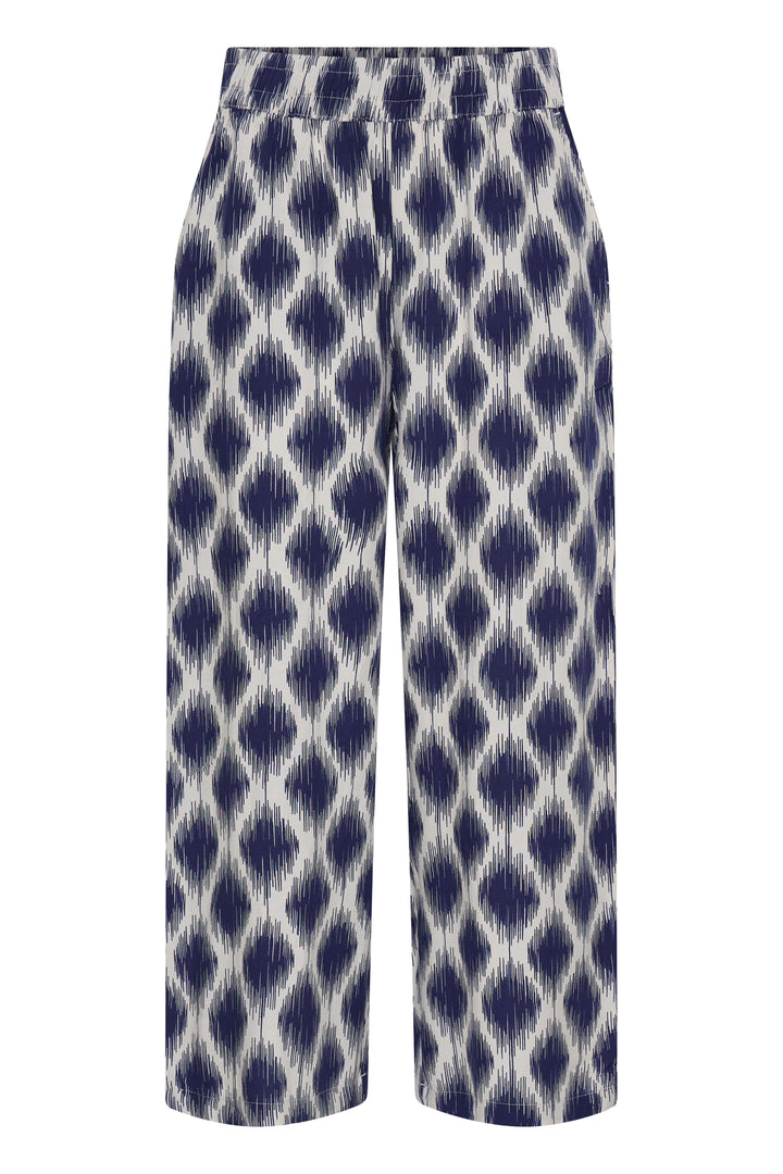 B.Young BYMMJOELLA Trousers- Ogee Ikat Med Blue