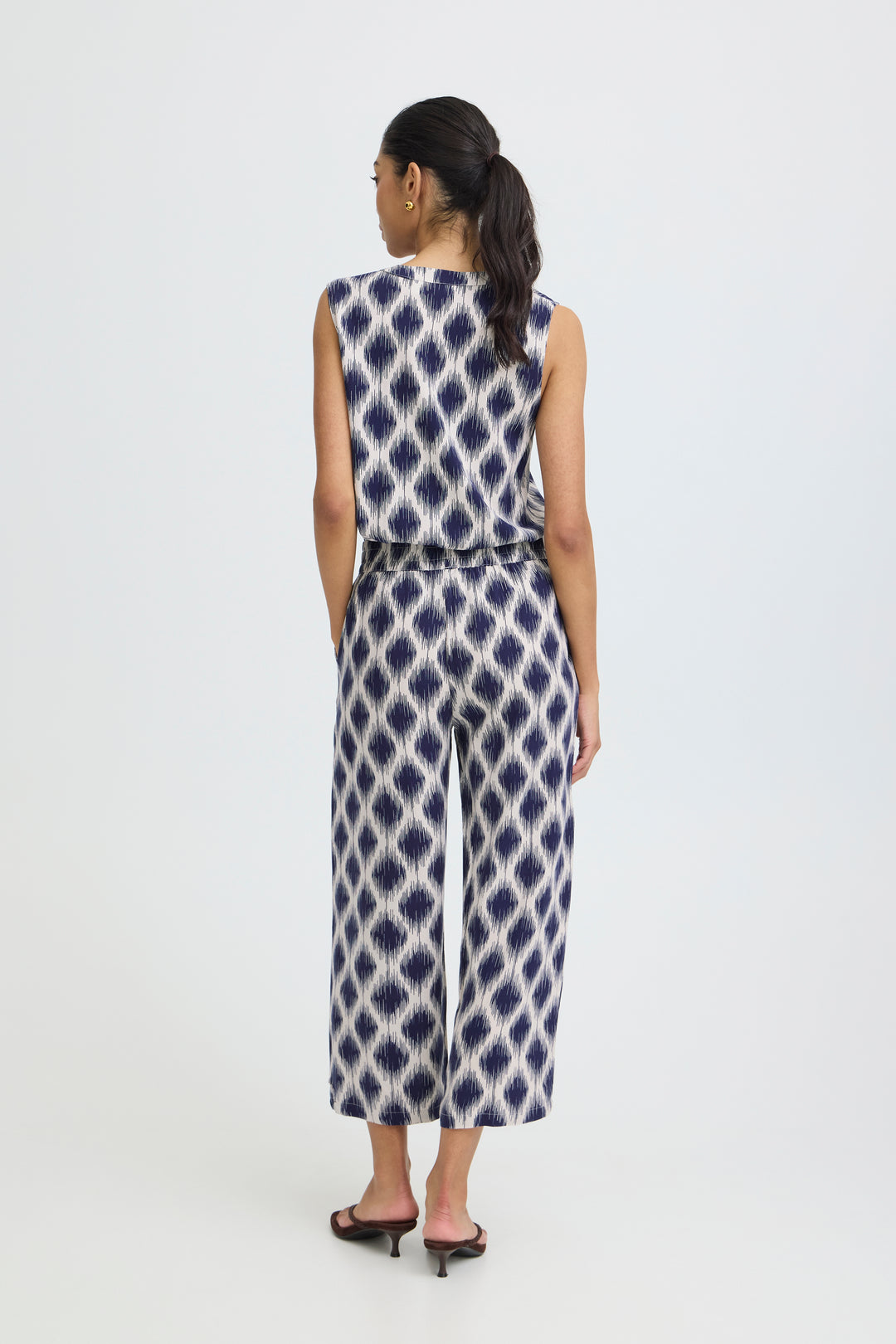 B.Young BYMMJOELLA Trousers- Ogee Ikat Med Blue