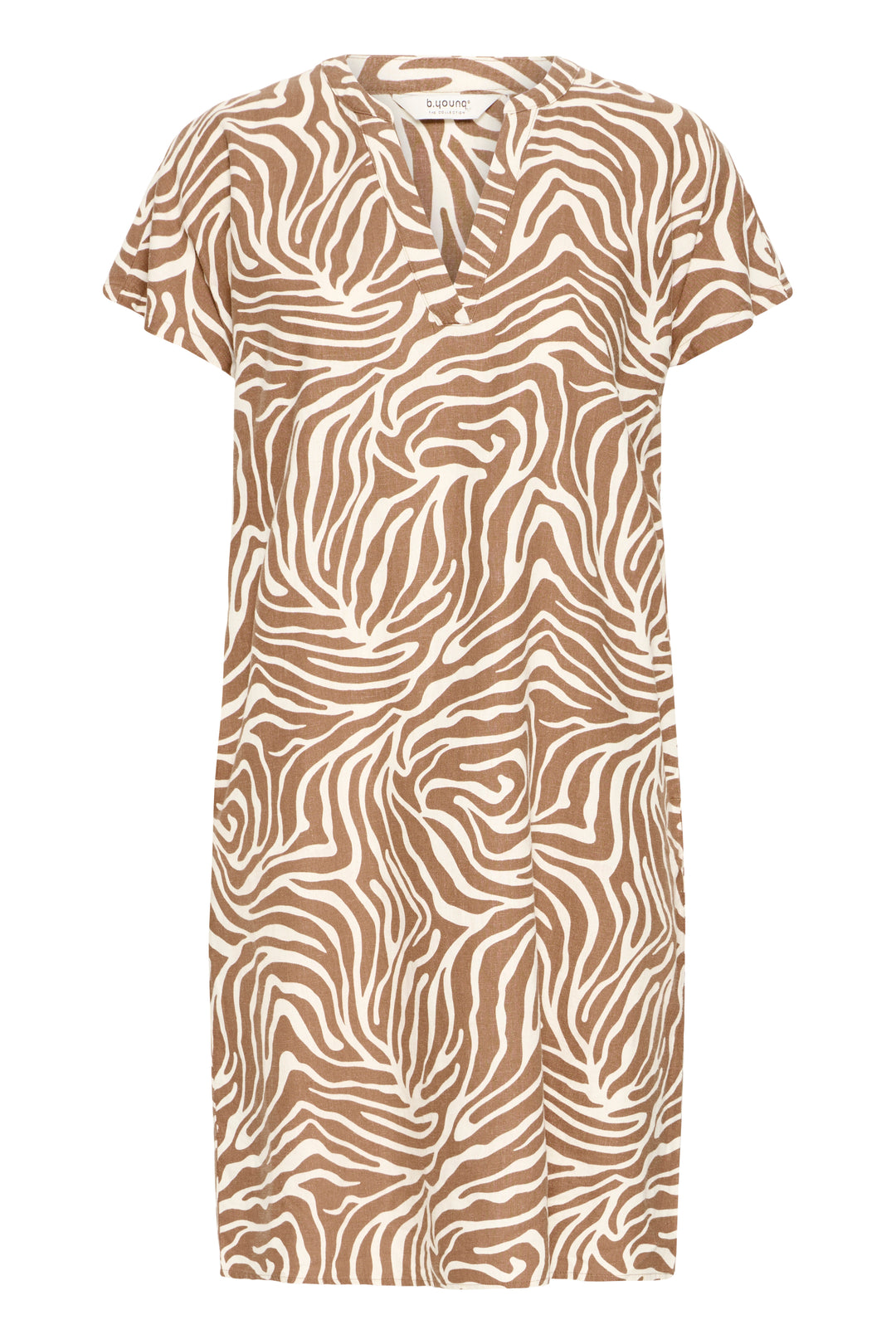B.Young BYFALAKKA V-Neck Dress- Woodsmoke Animal