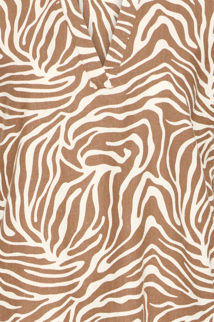 B.Young BYFALAKKA V-Neck Dress- Woodsmoke Animal