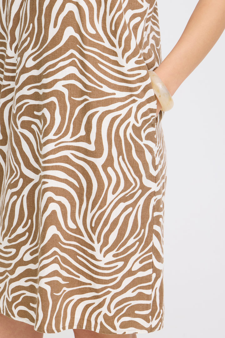 B.Young BYFALAKKA V-Neck Dress- Woodsmoke Animal