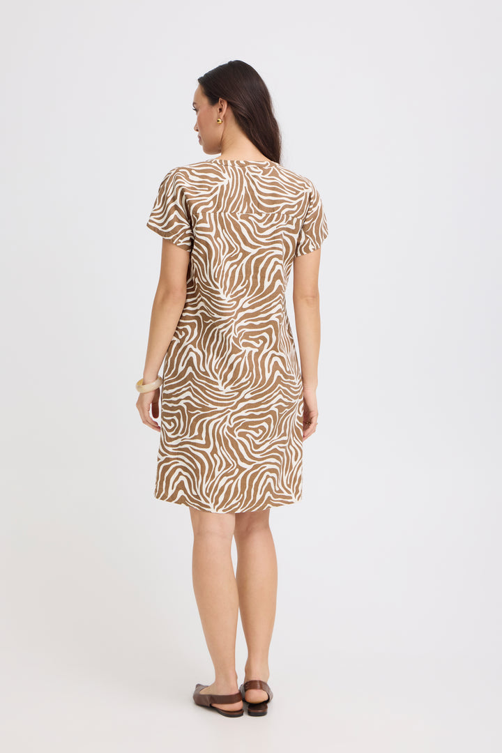 B.Young BYFALAKKA V-Neck Dress- Woodsmoke Animal