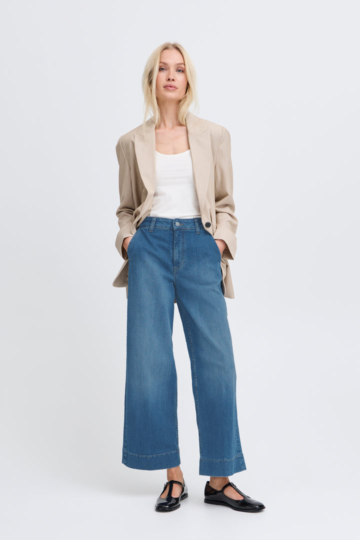 B.Young BYKOMMA Cropped Jeans - Light Blue Denim